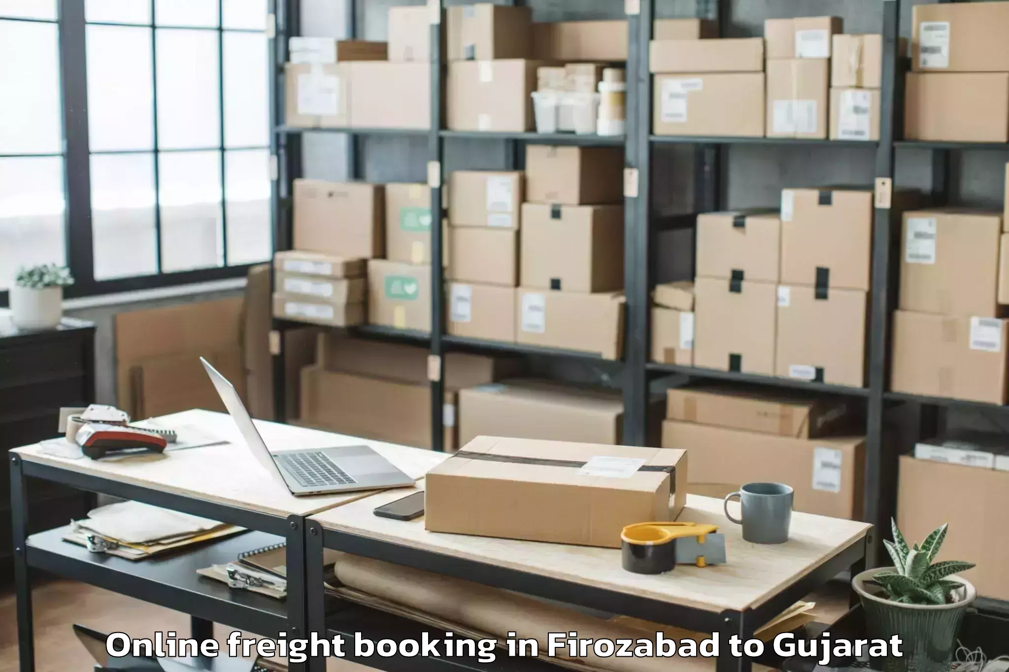 Book Firozabad to Rajkot Online Freight Booking Online